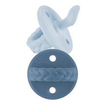 Load image into Gallery viewer, Blue Sweetie Orthodontic Pacifier Set