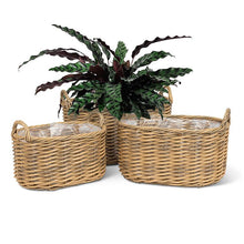 Load image into Gallery viewer, Large Oval Baskets with Handles - Set of 3
