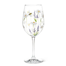 Load image into Gallery viewer, Lavender & Bees Wine Glass
