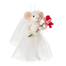 Load image into Gallery viewer, Bride Mouse Ornament with Flowers