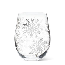 Load image into Gallery viewer, Snowflakes Stemless Wine Glass