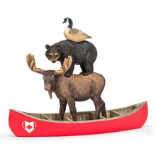 Load image into Gallery viewer, Stacked Winter Animals in Canoe
