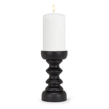 Load image into Gallery viewer, Small Black Turned Pillar Holder