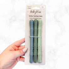 Load image into Gallery viewer, Hallow Teething Tubes - Dusty Teal, Sage & Soft Sage