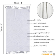 Load image into Gallery viewer, White Turkish Body Towel