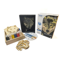 Load image into Gallery viewer, Get Stacked Paint & Puzzle Kit - Grey Wolf
