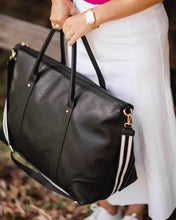 Load image into Gallery viewer, Alexis Stripe Travel Bag - Black