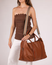 Load image into Gallery viewer, Alexis Stripe Travel Bag - Tan