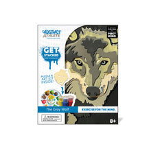 Load image into Gallery viewer, Get Stacked Paint & Puzzle Kit - Grey Wolf