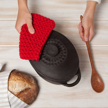 Load image into Gallery viewer, Chili Red Knit Potholder