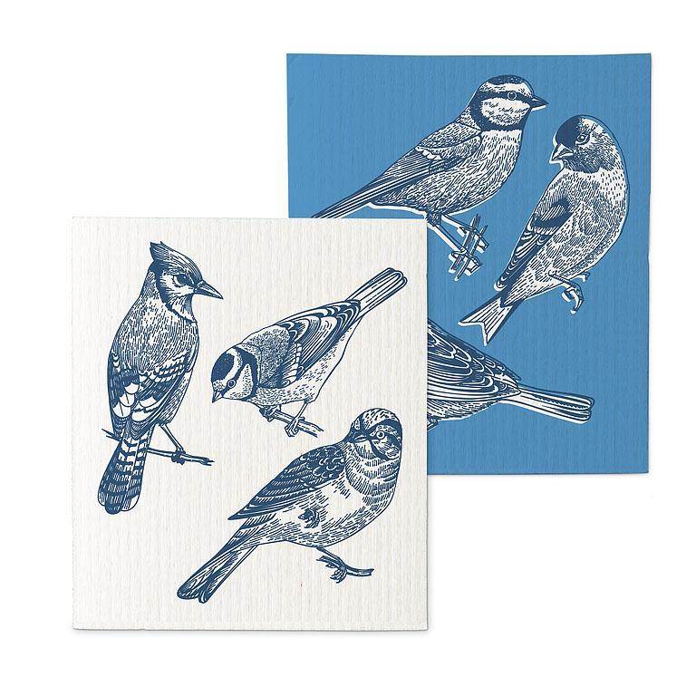 Bird Sketch Dishcloths - Set of 2