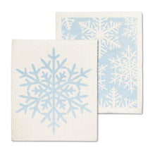 Load image into Gallery viewer, Glitter Snowflake Dishcloths - Set of 2