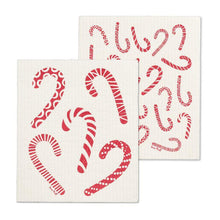 Load image into Gallery viewer, Candy Cane Dishcloths - Set of 2