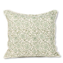 Load image into Gallery viewer, Green Square Floral Pillow