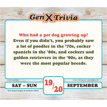 Load image into Gallery viewer, Daily Gen X Trivia 2026 Boxed Daily Calendar