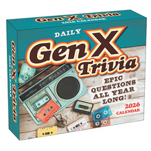 Load image into Gallery viewer, Daily Gen X Trivia 2026 Boxed Daily Calendar