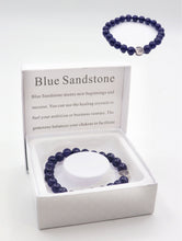 Load image into Gallery viewer, Blue Sandstone Blessing Bead Bracelets with Gift Box