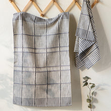 Load image into Gallery viewer, Pewter Finley Check Dishtowels - Set of 2