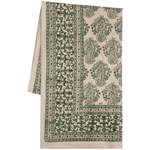 Load image into Gallery viewer, Viridian Block Print Tablecloth - 60 x 84 inch