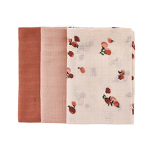 Load image into Gallery viewer, Set of 3 Muslin Squares - Peaches