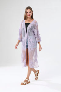 Brielle Lace Kimono - Lavender