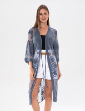 Load image into Gallery viewer, Brielle Lace Kimono - Navy
