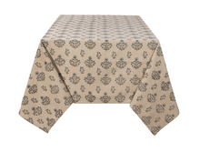 Load image into Gallery viewer, Salvia Block Print Tablecloth - 60" x 90"