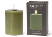 Load image into Gallery viewer, Luxlite Flameless 3x4" LED Pillar Candle - Green