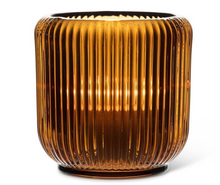 Load image into Gallery viewer, Large Ribbed Votive - Amber