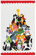 Load image into Gallery viewer, Kitty Carol Christmas Dishtowel