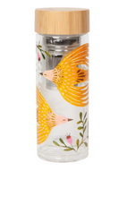 Load image into Gallery viewer, Plume Glass Tea Infuser Bottle