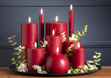 Load image into Gallery viewer, Red LED 4" Pillar Candle