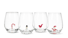 Load image into Gallery viewer, Santa Icon Stemless Wine Glass
