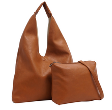 Load image into Gallery viewer, Cecilia 2-in-1 Reversible Hobo - Sky Blue / Navy