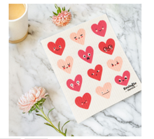 Load image into Gallery viewer, Heart to Heart Swedish Dishcloth