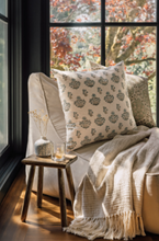 Load image into Gallery viewer, Salvia Block Print Pillow 20 x 20 inch
