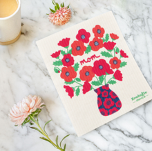 Load image into Gallery viewer, Poppy Bouquet Swedish Dishcloth