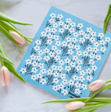 Load image into Gallery viewer, Bouquet Blue Swedish Dishcloth