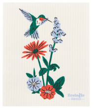 Load image into Gallery viewer, Hummingbird Floral Swedish Dishcloth