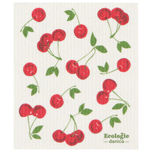 Load image into Gallery viewer, Cherries Swedish Dish Cloth
