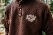 Load image into Gallery viewer, Brown - Barry's Bay Patch Henley Sweater