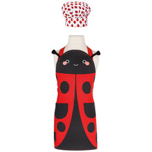 Load image into Gallery viewer, Ladybug Daydream Kid's Apron & Hat Set