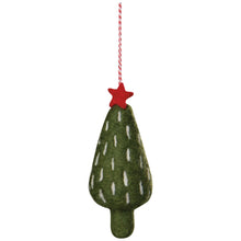 Load image into Gallery viewer, Yuletide Felt Christmas Tree Ornaments - 3 Assorted Styles