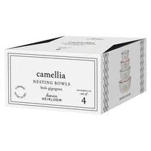 Load image into Gallery viewer, Camellia Stoneware Nesting Bowls Set of 4 Assorted