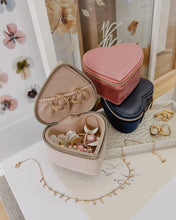 Load image into Gallery viewer, Valerie Velvet Jewelry Heart Box - Navy