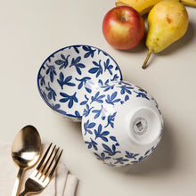 Load image into Gallery viewer, Blue Floral Stamped 4 Inch Bowl
