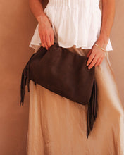 Load image into Gallery viewer, Reese Shoulder Bag- Suede Chocolate