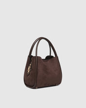 Load image into Gallery viewer, Steffie Suede Mini Tote Bag- Chocolate