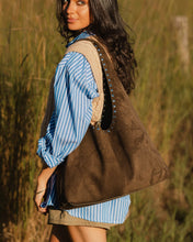 Load image into Gallery viewer, Hailey Suede Shoulder Bag- Olive