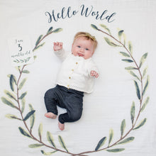 Load image into Gallery viewer, Baby's First Year Gift Set - Hello World Wreath
